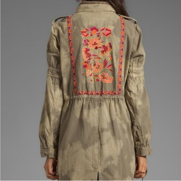 Free People Boho Embroidered Coat Jacket - Picture 8 of 10